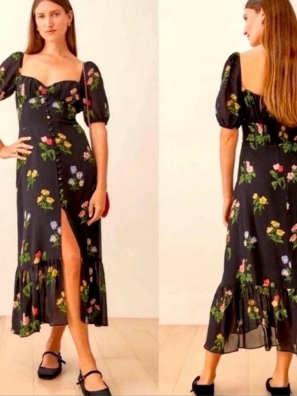 Reformation Medium NWT Charlee Dress in Night-bloom